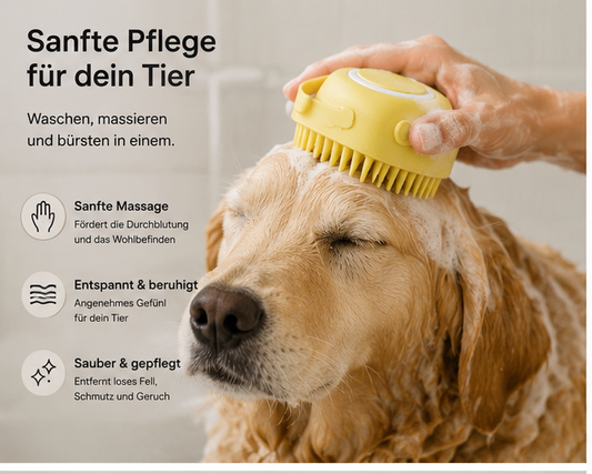 Sanfte Fellpflege mit Premium-Silikon-Badebürste