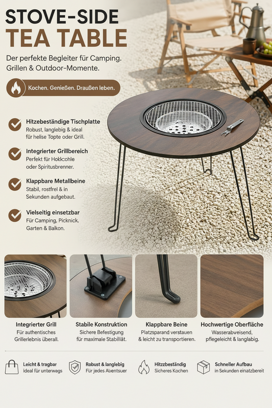 2-in-1 Grill- und Campingtisch von Palvora – Produktansicht 1